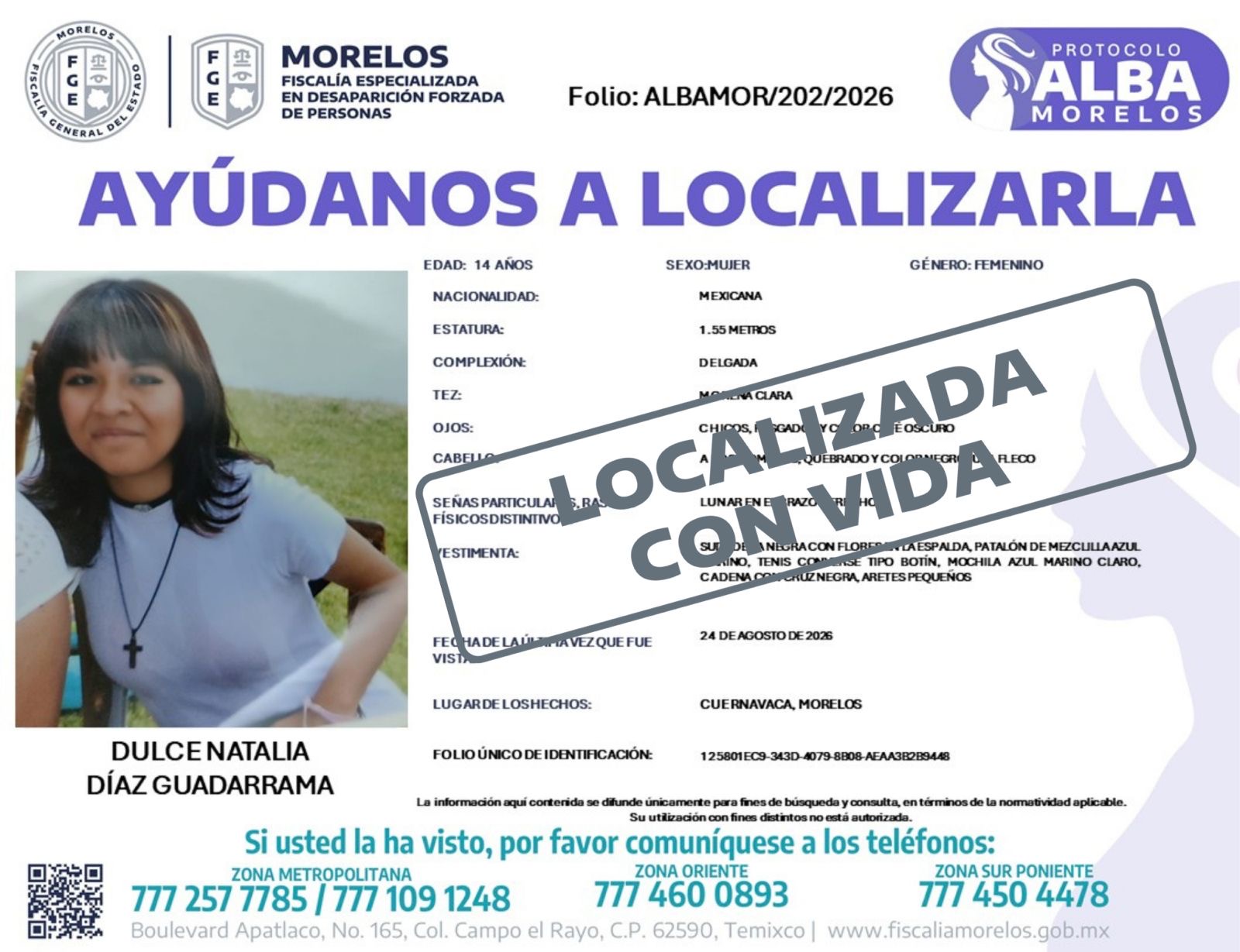 Localizan con vida a dos menores de edad desaparecidos en Cuernavaca; se acusaba a un chofer de Didi de desaparecerla